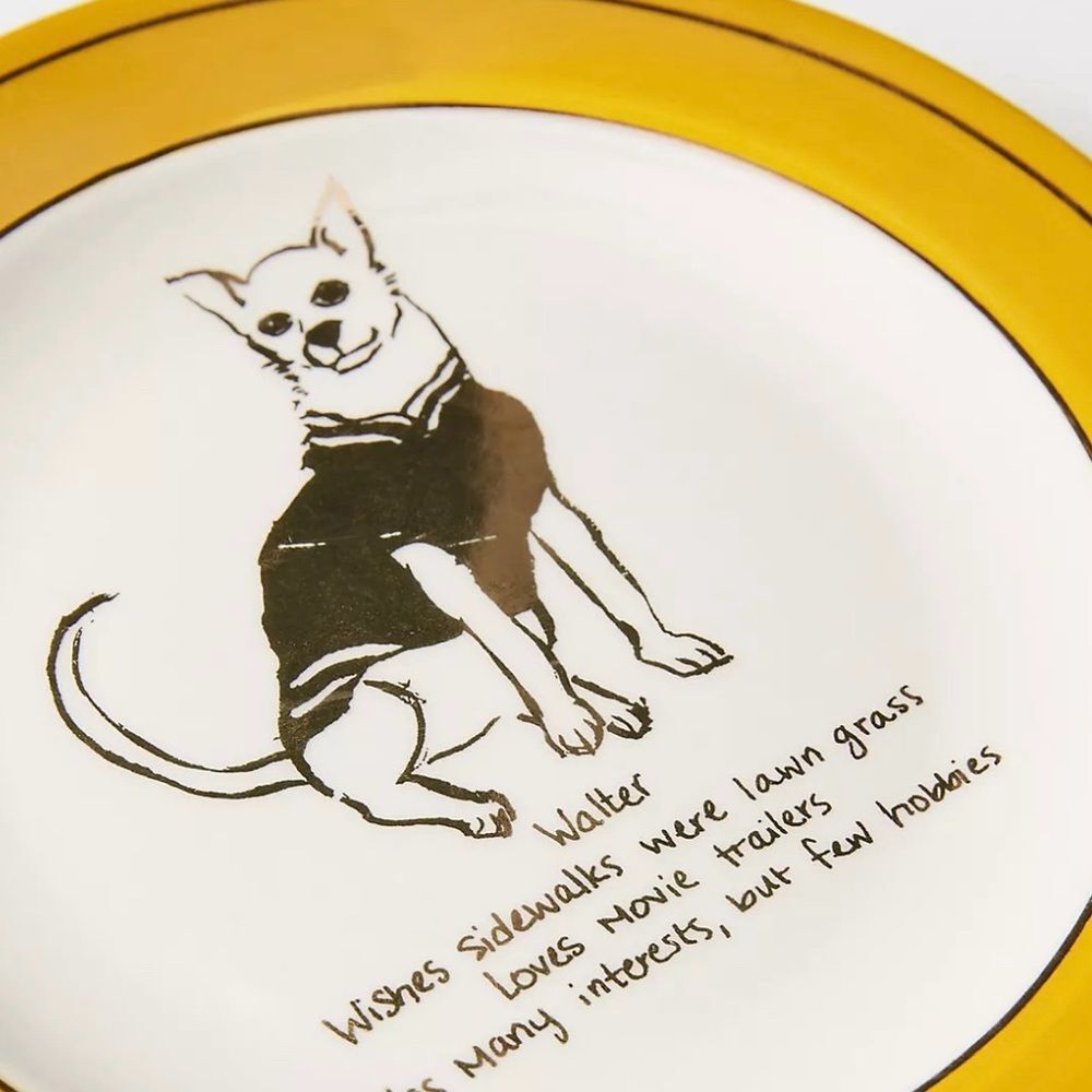 NWT Anthropologie Walter Chihuahua Dog Biography Canape Plates Set of 4. - Picture 2 of 5